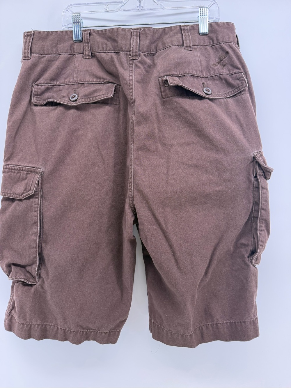 Caribbean Joe Mens Brown Cotton Twill Cargo Shorts Size 36 Island Supply Co - Picture 3 of 5
